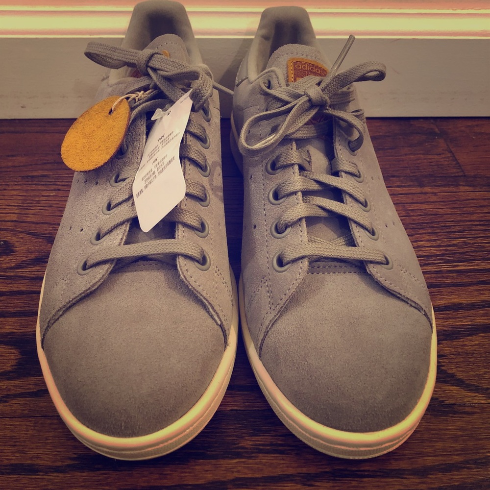 Adidas Stan Smith Grey Suede Sneakers Size 5.5